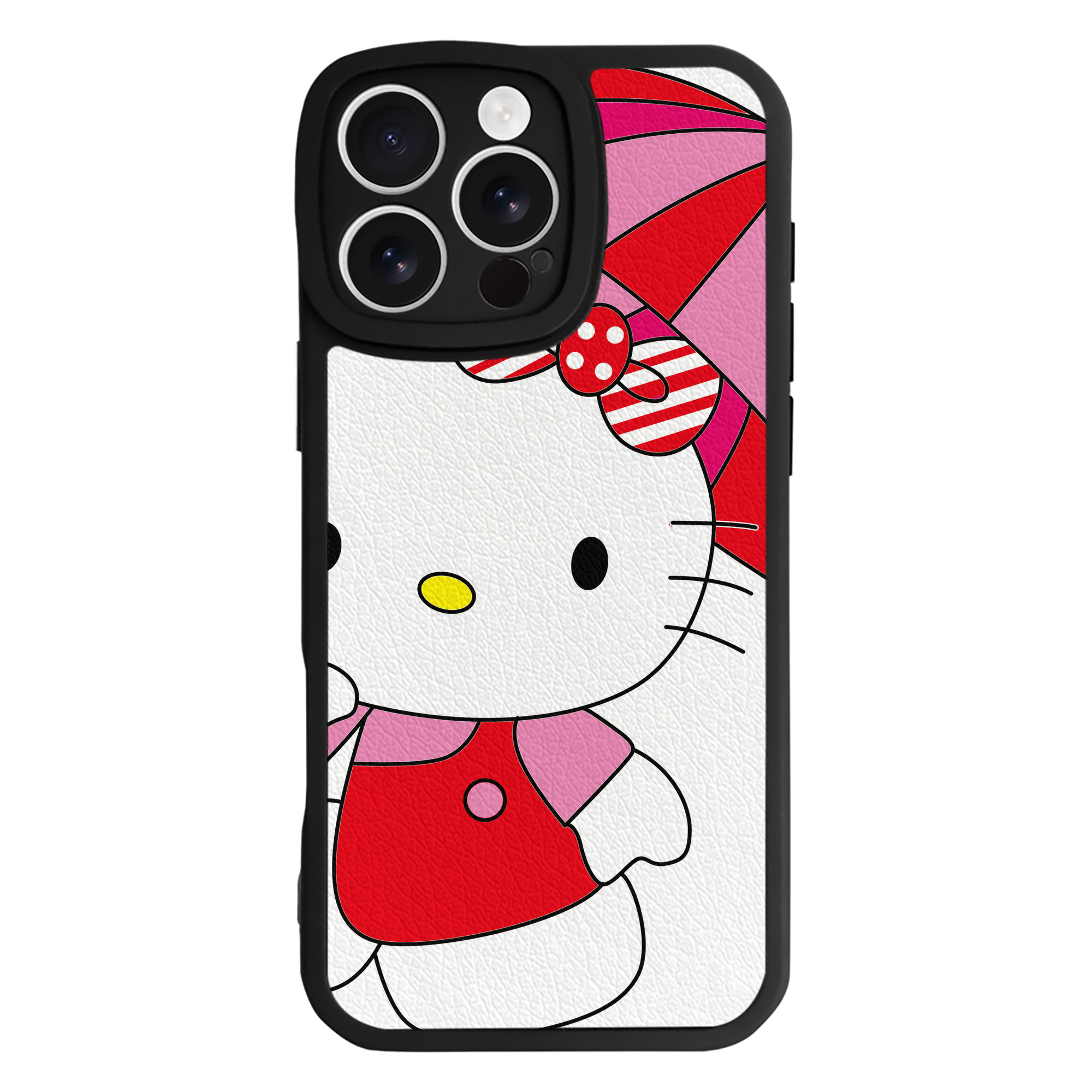 （画像用） Hello Kitty ハローキティ 【iPhone 16シリーズ対応】シリコンスマホケース（レザー調） 材質：シリコン